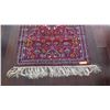 Image 2 : Afghan Wool Carpet, Crimson w/Blue Accents, 38" x 57.5", Central Diamond-Shaped Medallion w/Floral &
