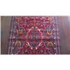 Image 3 : Afghan Wool Carpet, Crimson w/Blue Accents, 38" x 57.5", Central Diamond-Shaped Medallion w/Floral &