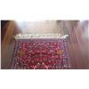 Image 4 : Afghan Wool Carpet, Crimson w/Blue Accents, 38" x 57.5", Central Diamond-Shaped Medallion w/Floral &