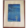 Image 1 : Japanese Wood Block Print, Torii, Unframed, 15.5" x 20.5" (some staining and age wear)