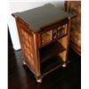 Image 2 : Balinese Wooden Night Stand w/Carved Reeded Diamond Accents, Approx. 27" H