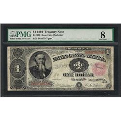1891 $1 Treasury Note Fr.350 PMG Very Good 8