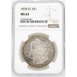 1878-CC $1 Morgan Silver Dollar Coin NGC MS64