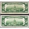 Image 2 : Lot of (2) 1934A $50 Federal Reserve Notes