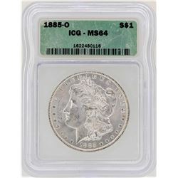 1885-O $1 Morgan Silver Dollar Coin ICG MS64
