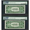 Image 2 : Lot of (2) Consecutive 1935C $1 Silver Certificate Notes PMG Gem Uncirculated 65