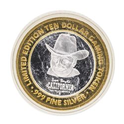 .999 Fine Silver Sam Boyd's California $10 Casino Limited Edition Gaming Token