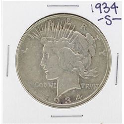 1934-S $1 Peace Silver Dollar Coin