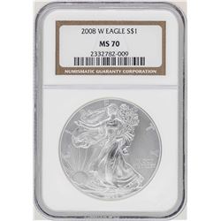 2008-W $1 American Silver Eagle Coin NGC MS70