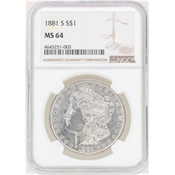1881-S $1 Morgan Silver Dollar Coin NGC MS64