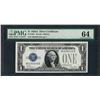 Image 1 : 1928A $1 Funnyback Silver Certificate Note Fr.1601 PMG Choice Uncirculated 64