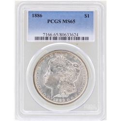 1886 $1 Morgan Silver Dollar Coin PCGS MS65