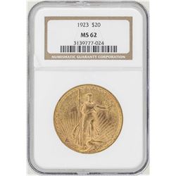 1923 $20 St. Gaudens Double Eagle Gold Coin NGC MS62