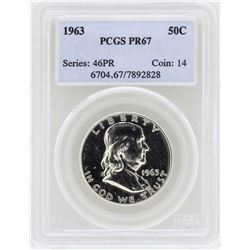 1963 Franklin Half Dollar Proof Coin PCGS PR67