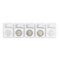 Lot of (5) 1885-O $1 Morgan Silver Dollar Coins NGC MS64