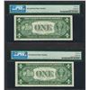 Image 2 : Lot of (2) Consecutive 1935E $1 Silver Certificate STAR Notes PMG Gem Unc. 65EPQ