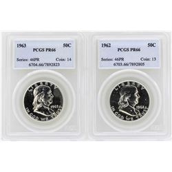 Lot of 1962-1963 Franklin Half Dollar Proof Coins PCGS PR66