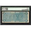 Image 2 : 1864 $5 Confederate States of America Note T-69 PMG Choice Uncirculated 63