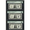 Image 1 : Lot of (3) Consecutive 1935C $1 Silver Certificate Notes PMG Gem Uncirculated 65