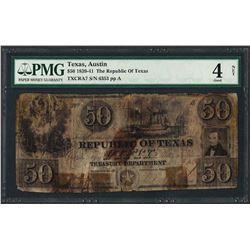 1839-41 The Republic of Texas Obsolete Note PMG Good 4 Net
