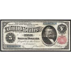 1891 $5 Silver Certificate Note