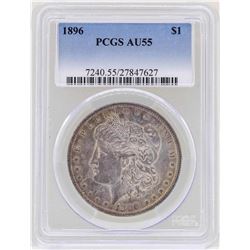 1896 $1 Morgan Silver Dollar Coin PCGS AU55