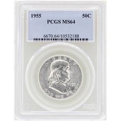 1955 Franklin Half Dollar Coin NGC MS64