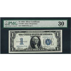1934 $1 Funnyback Silver Certificate Note Fr.1606 PMG Very Fine 30