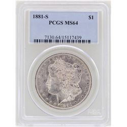 1881-S $1 Morgan Silver Dollar Coin PCGS MS64