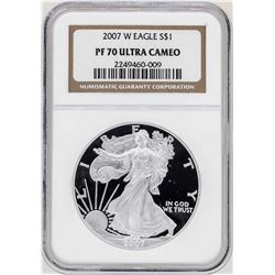 2007-W $1 American Silver Eagle Proof Coin NGC PF70 Ultra Cameo