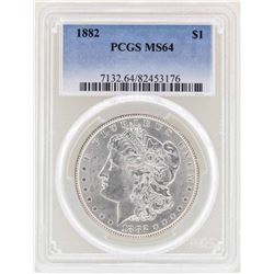 1882 $1 Morgan Silver Dollar Coin PCGS MS64