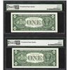 Image 2 : Lot of (2) Consecutive 1957 $1 Silver Certificate Notes PMG Choice Uncirculated