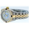 Image 2 : Rolex Ladies Two Tone Blue Mother Of Pearl Diamond & Sapphire Datejust