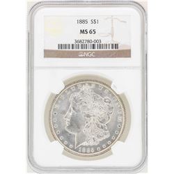 1885 $1 Morgan Silver Dollar Coin NGC MS65