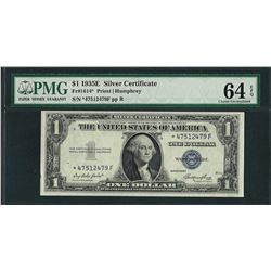 1935E $1 Silver Certificate STAR Note Fr.1614* PMG Choice Uncirculated 64EPQ
