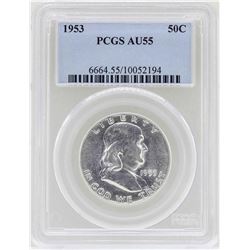 1953 Franklin Half Dollar Coin NGC AU55