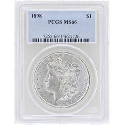 1898 $1 Morgan Silver Dollar Coin PCGS MS66