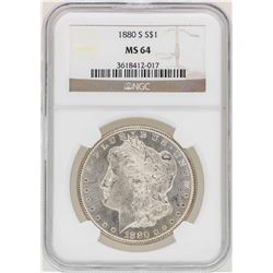 1880-S $1 Morgan Silver Dollar Coin NGC MS64