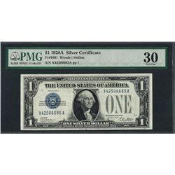 1928A $1 Funnyback Silver Certificate Note Fr.1601 PMG Very Fine 30