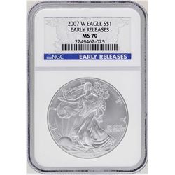 2007-W $1 American Silver Eagle Coin NGC MS70 Early Releases