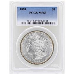 1884 $1 Morgan Silver Dollar Coin PCGS MS63