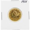 Image 1 : 1901 $5 Liberty Head Half Eagle Gold Coin