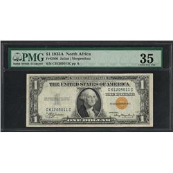 1935A $1 North Africa Silver Certificate WWII Emergency Note PMG Choice Very Fin