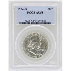 1954-D Franklin Half Dollar Coin NGC AU58