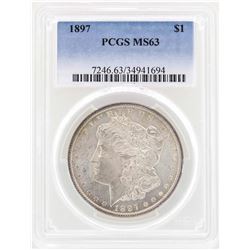 1897 $1 Morgan Silver Dollar Coin PCGS MS63