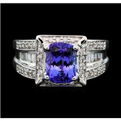 14KT White Gold 2.60 ctw Tanzanite and Diamond Ring