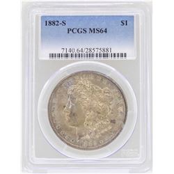 1882-S $1 Morgan Silver Dollar Coin PCGS MS64