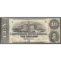 1863 $10 Confederate States of America Note