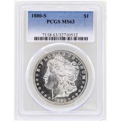 1880-S $1 Morgan Silver Dollar Coin PCGS MS63