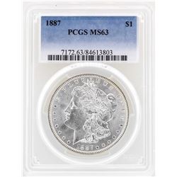 1887 $1 Morgan Silver Dollar Coin PCGS MS63